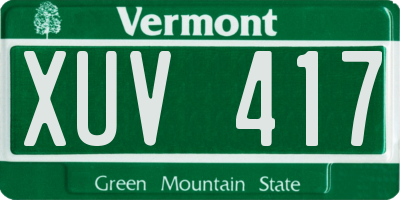 VT license plate XUV417