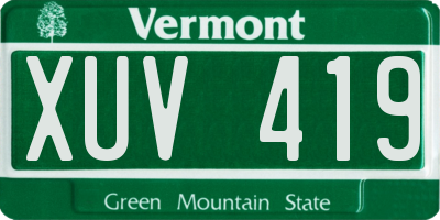 VT license plate XUV419