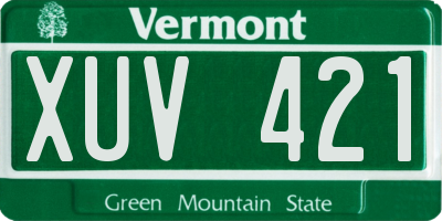 VT license plate XUV421