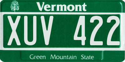 VT license plate XUV422