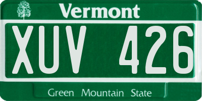 VT license plate XUV426