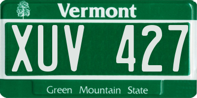 VT license plate XUV427