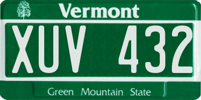 VT license plate XUV432