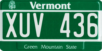 VT license plate XUV436