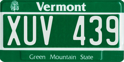 VT license plate XUV439