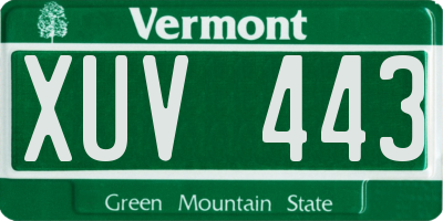 VT license plate XUV443