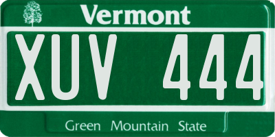 VT license plate XUV444