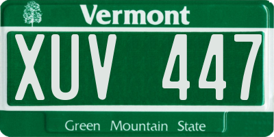 VT license plate XUV447