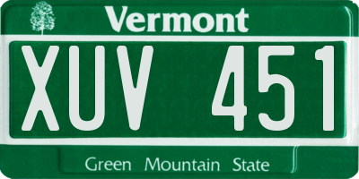 VT license plate XUV451