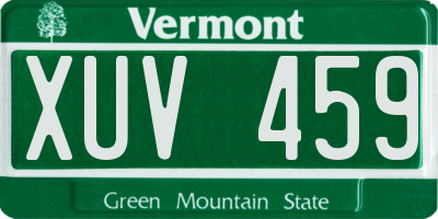 VT license plate XUV459