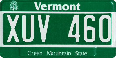VT license plate XUV460