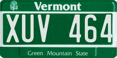 VT license plate XUV464