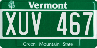 VT license plate XUV467