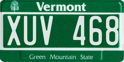 VT license plate XUV468