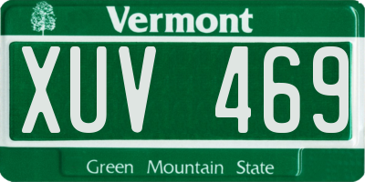 VT license plate XUV469