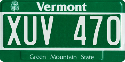 VT license plate XUV470