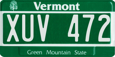 VT license plate XUV472