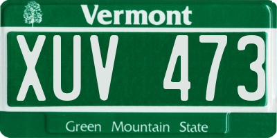 VT license plate XUV473