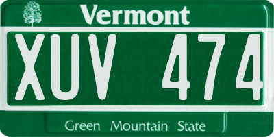 VT license plate XUV474