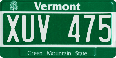 VT license plate XUV475