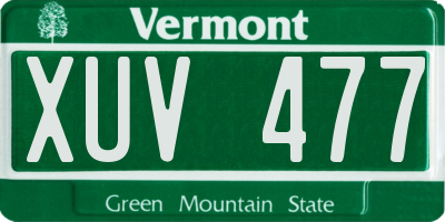 VT license plate XUV477