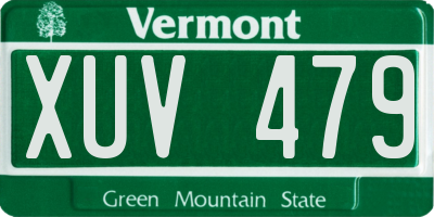 VT license plate XUV479