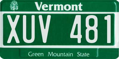 VT license plate XUV481