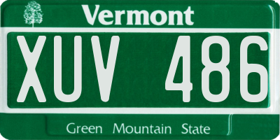 VT license plate XUV486