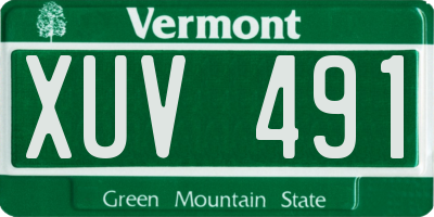 VT license plate XUV491