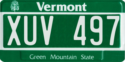 VT license plate XUV497
