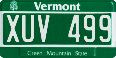VT license plate XUV499