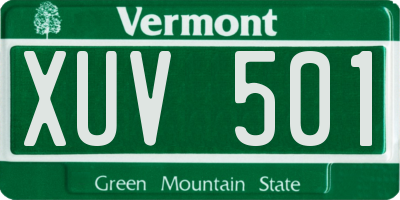 VT license plate XUV501