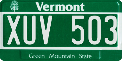 VT license plate XUV503