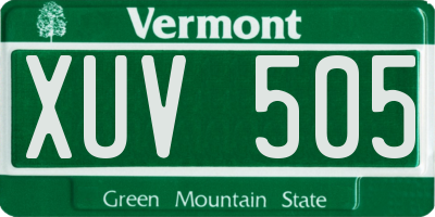 VT license plate XUV505