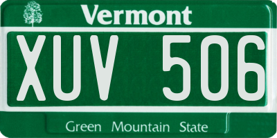 VT license plate XUV506