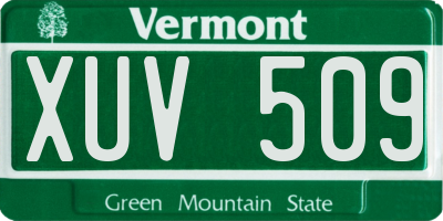 VT license plate XUV509