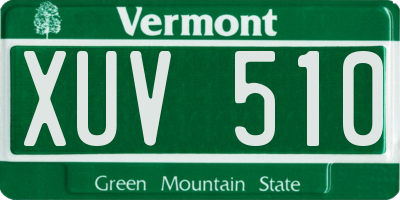 VT license plate XUV510