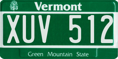 VT license plate XUV512