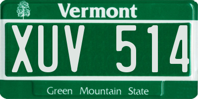 VT license plate XUV514
