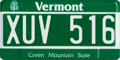 VT license plate XUV516