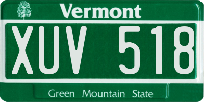 VT license plate XUV518