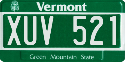 VT license plate XUV521