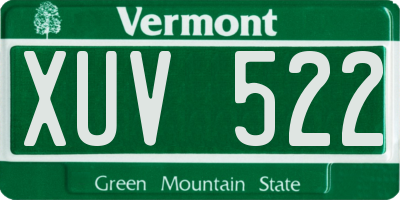 VT license plate XUV522