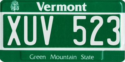 VT license plate XUV523