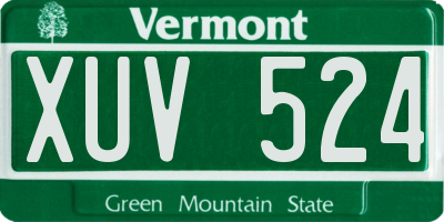 VT license plate XUV524