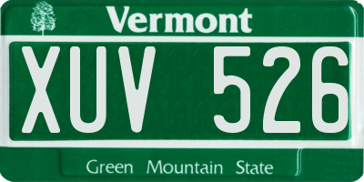 VT license plate XUV526