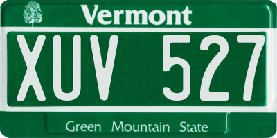 VT license plate XUV527