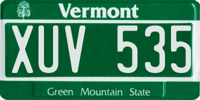 VT license plate XUV535