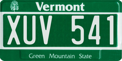 VT license plate XUV541