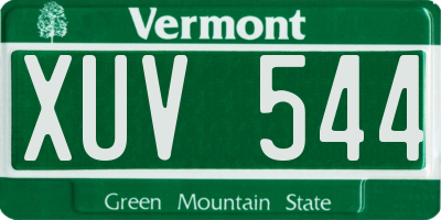 VT license plate XUV544